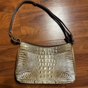 Brahmin Esme beige croc shoulder bag